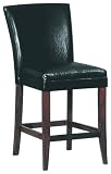 Homelegance Leather Parson Chair, Pub Height Black Faux