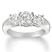 14k White Gold Diamond 3-Stone Ring (2 cttw, H-I, SI2-I1 Clarity)