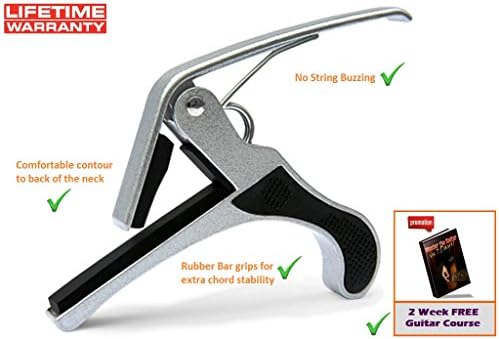 Quick change Guitar Capo (Silver) - Single handed use