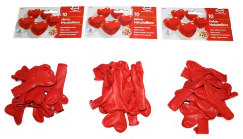 Everts 48307 - 3 x 10 kleine Herzballons im Beutel rot Preisvergleich