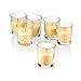 French Vanilla Scented Votive Candles with Round Clear Glass Holders Set of 6 Burn 15 Hours Made in USA