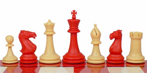 41lFIra DcL Crown Series Plastic Chess Set in Red & Camel   4 King