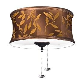 Ellington Fans LKE227ALB Alladin & Bombay Silk Shade Light Kit (Shown with Matte Black Finial)
