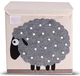 【Haru Saku】可愛い！インテリアにも！キッズ 収納ボックス アニマル柄刺繍 (ヒツジ)
