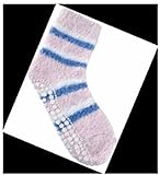 Red Carpet Studios Spa Socks, Pink with White and Blue Stripes