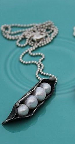 The Vintage Pearl Sweet Peas In A Pod Pewter Necklace - 4 Cultured Pearl Peas