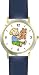 Teddy Bear with Blond Child - Bear Animal - WATCHBUDDY&Acirc;&reg; DELUXE TWO-TONE THEME WATCH - Arabic Numbers - Blue Leather Strap-Children's Size-Small ( Boy's Size & Girl's Size )