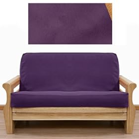 Ultra Suede Grape Purple Futon Cover Full 5pc Pillow set 644 by SlipcoverShop