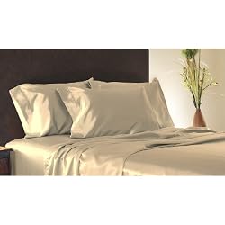 Luxury Champagne Satin Pillow Case w/No Zipper, Standard