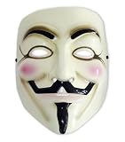 V For Vendetta Maske Guy Fawkes Anonymous - Aus Kunststoff, Einheitsgröße für Erwachsene.