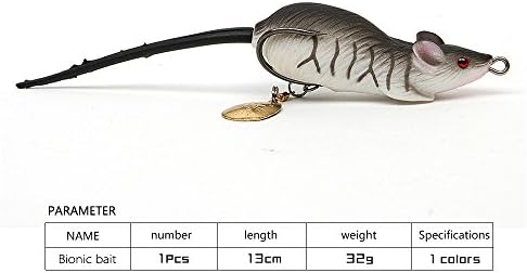 VASL 2Pcs 2.7" Mouse Type Floating Bait with Golden Sequin Wobblers Hook Soft Bait Artificial Lures Fishing-Tackle