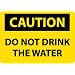 NMC C451AB OSHA Sign, Legend "CAUTION - DO NOT DRINK THE WATER", 14" Length x 10" Height, Aluminum, Black on Yellow