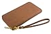 Women's Single Zip Around PVC Leather Wristlet Clutch Organizer Wallet