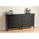 Black Dresser with 6 Drawers - Berkshire Collection