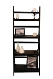 Wooden Ladder Shelf Classic Design in Black Finish