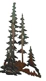 Pine Trees Metal Art Wall Hanging