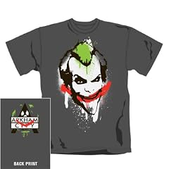 T-Shirt Homme Gris Batman Arkham City "Joker Graffiti" (Taille L)
