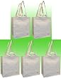 100% Cotton Canvas Grocery/Multipurpose Tote Bag, Dual Handles, 5 Pack
