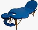 Reiki Massageliege / Massagebank, Oval - Rund, mit viel Zubeh&ouml;r, blau