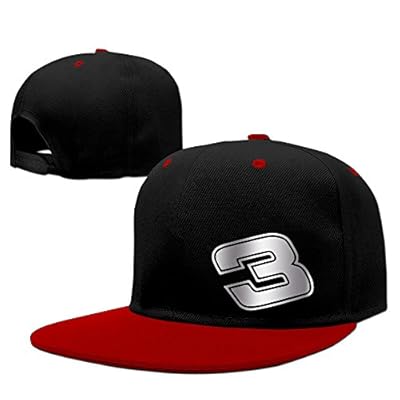 Nascar Number 3 Platinum Style Baseball Snapback Hat Red