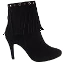 Womens Suede Fringe Tall Ankle Shoe Boot