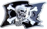Mens SKULL AND CROSSBONES FLAG Punk Rock Metal Belt Buckle
