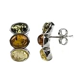 Sterling Silver Multi Color Amber Earrings 41lFhme78tL. SL160 Sterling Silver Multi Color Amber Earrings