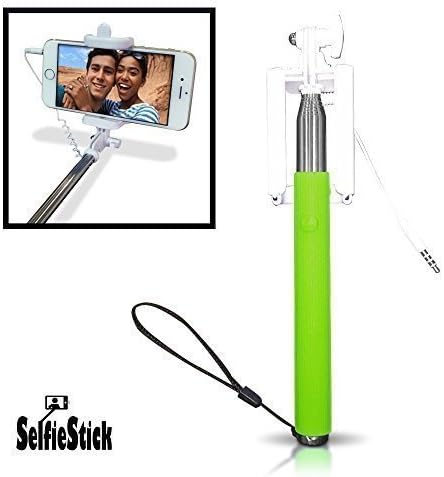 Selfie Stick, The Easy Pro Selfie Stick 3-In-1 Self-portrait Monopod Extendable Selfie Stick with Super Soft Adjustable Phone Holder for iPhone 6, iPhone 6 Plus, iPhone 5 5s 5c, Android, No Bluetooth or Batteries Required, Simple Use, Just 8.5 Inches Folded and Expands to 41 Inches (Green Color)