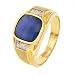 10k Yellow Gold Blue Star Men's Ring with Diamond Accent (.05 cttw, H-I Color, I2-I3 Clarity)