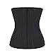 Lover-Beauty Women's Black Latex Underbust Steel Boned Zipper Waist Trainer