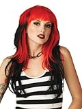 Black Red Gothic Wig Punk Rocker Goth Theatre Costumes Accessory