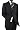 Presidential Suit Signature Collection Mens Suit Italian Merino Wool 140s Two Button Jacket Flat Front Pants Business Suit Pure Black