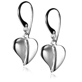 Sterling Silver Heart Dangle Earrings