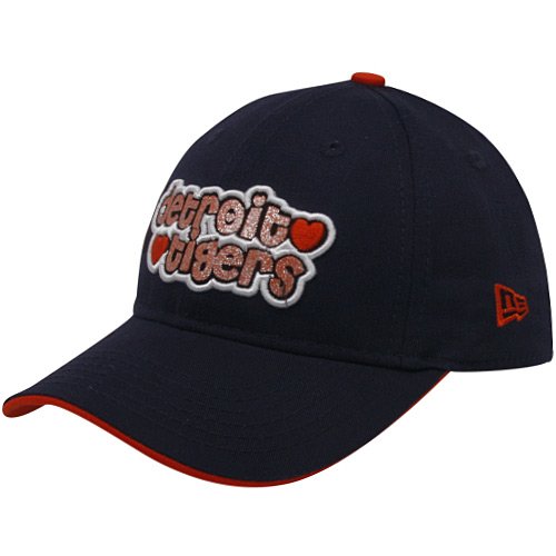 New Era Detroit Tigers Preschool Girls Navy Blue Team Glitter Adjustable Hat