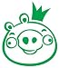 Angry Birds - King Pig - Video Game Decal / Sticker - Size: 4.3 x 3.6 inches - Color: Green