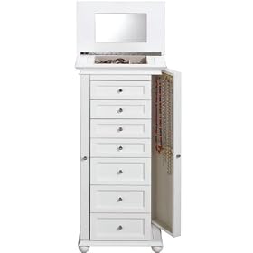 Hampton Bay Jewelry Armoire, 40Hx20W, WHITE