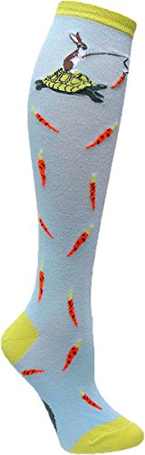 ModSock Womens Chasing the Carrot Knee Socks 6-10 Light Blue