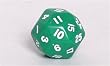 Koplow Opaque d30 Dice, Green with White numbers