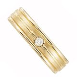 6.0 Millimeters 14 Karat Yellow Gold Diamond Wedding Ring with 1 diamond of 0.08Ct each, Comfort Fit Style LV12-1608 by Wedding Rings by Oromi