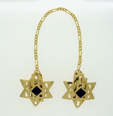 Tallit Clips - Star with Onyx