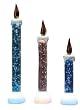 Pack of 6 Battery Operated LED Lighted Color-Changing Glitter Christmas Candles