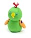 きものやさん おともしますぅ、インコのピーちゃん ぬいぐるみ置物: 身長10cmのちょこんとしたぬいぐるみの置物です。オランダのおみやげでよく見かける、デルフト焼きのキス人形みたいで、かわいいでしょ。ひとつひとつ手作りした、インコのピーちゃん人形です。(付いているのはピー...
