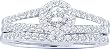 Stunning 2pc. 14k. White Gold Genuine Diamond Bridal Set 0.65 Ctw " Size 7 "