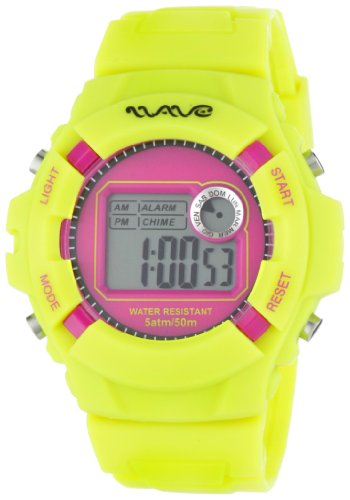 Wave Gear Men's WG-RF-YLPK Reef Yellow with Pink Face Colorful Digital Sports Watch