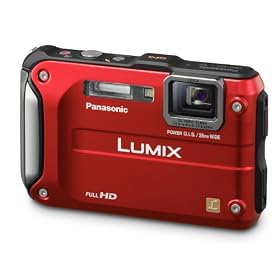 Panasonic Lumix DMC-TS3 12.1 MP Waterproof Digital Camera with 4.6x Optical Zoom and 2.7-Inch LCD, GPS, 3D  (Red)
