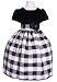 CLEARANCE New Black & White Velvet Checkered Dress Sz 2 to 12 Girls ~ Christmas Holiday