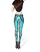 Women Sexy Mermaid Fish Scale Hologram Stretch Soft Shine Leggings (Large, Peacock)