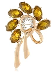 Anne Klein "Holiday Pins" Gold-Tone and Topaz Wreath Pin