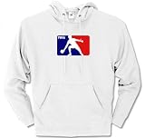 Ping Pong Liga blau rot Tischtennis Table Tennis Kapuzen-Sweat-Shirt Weiss S