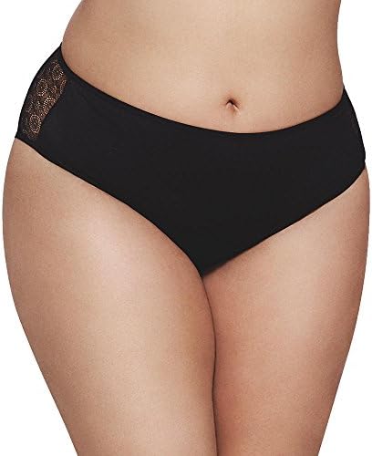 Ashley Graham Icon Lace Hi-Cut Bikini, L, Black